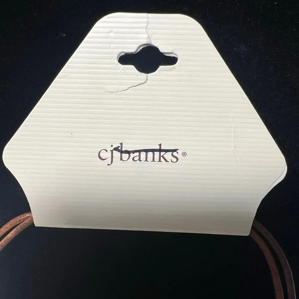 Christopher & Banks CJ Banks Geometric Pendant Necklace. brown Green Silver Gold - Picture 3 of 6